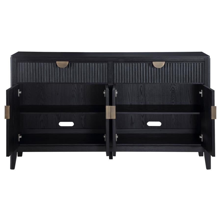 532801 Deamkoorb 4-door Sideboard Buffet Storage Cabinet Black