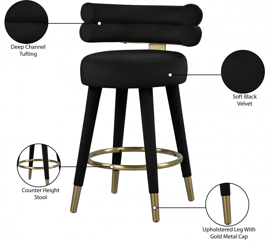 Yorztif Velvet Counter Stool