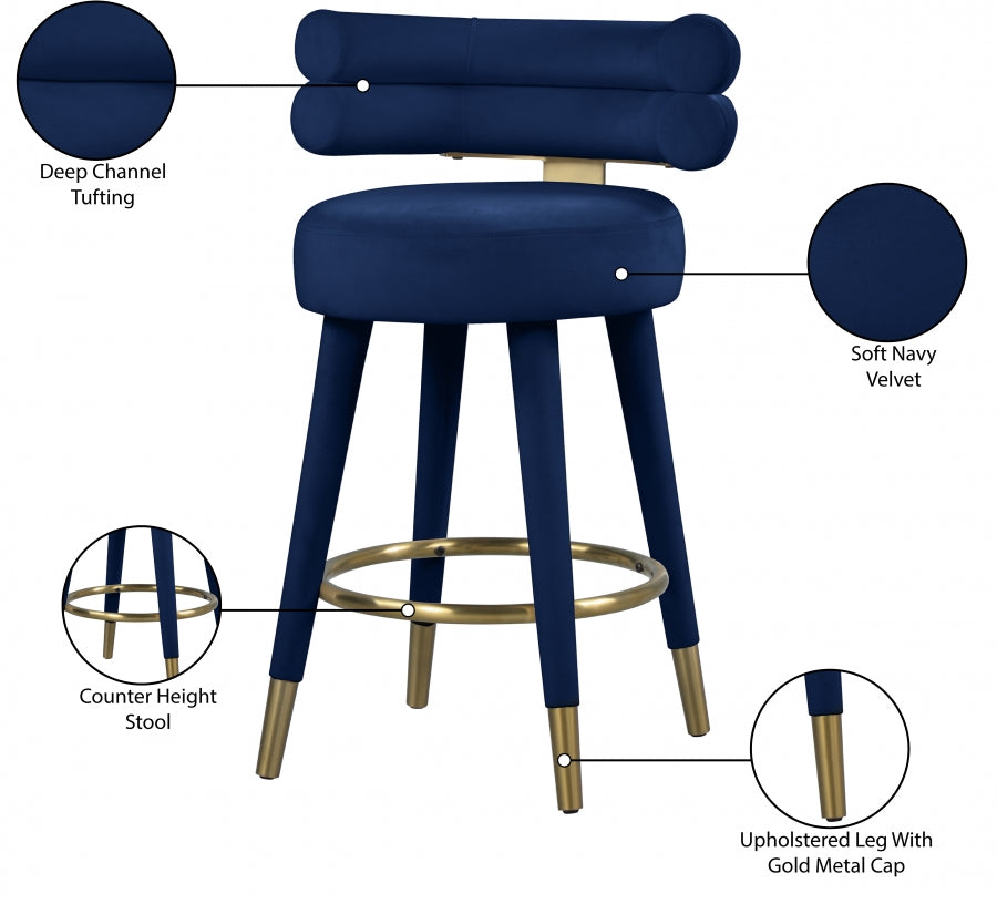 Yorztif Velvet Counter Stool