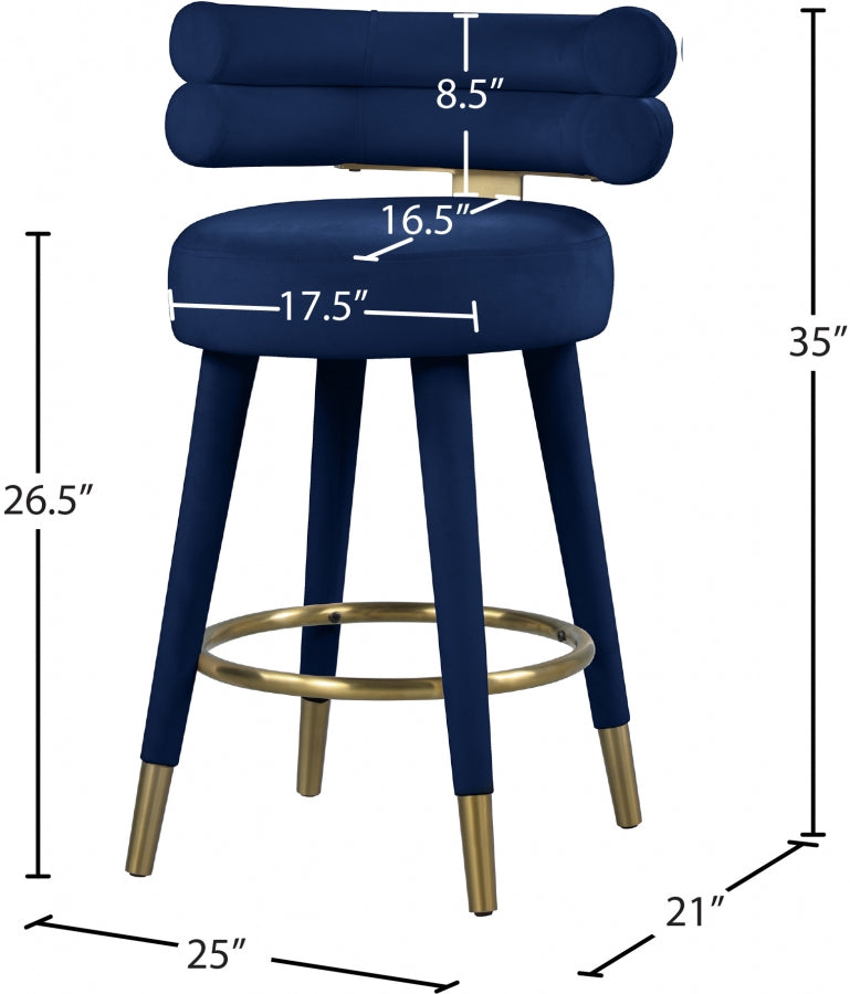 Yorztif Velvet Counter Stool