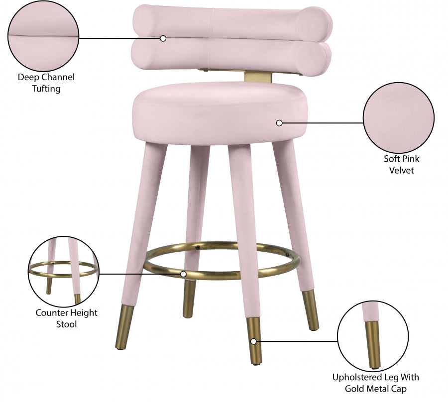Yorztif Velvet Counter Stool