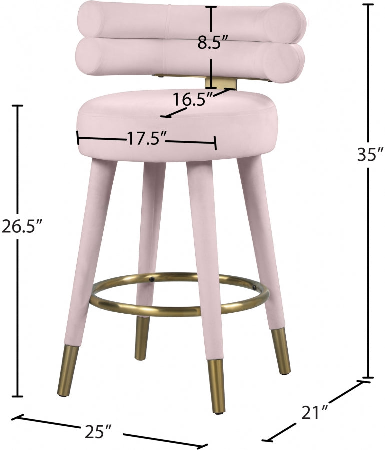Yorztif Velvet Counter Stool