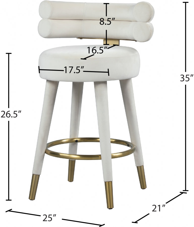 Yorztif Velvet Counter Stool