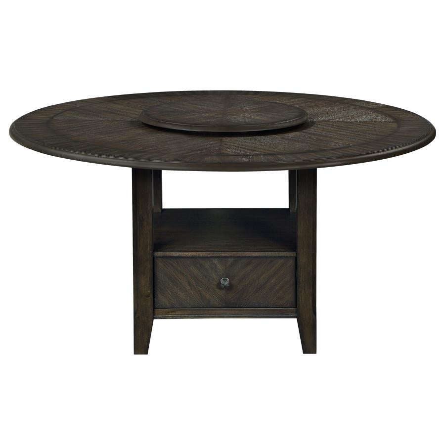 Alywt 5-piece Round Storage Base Dining Table Set Dark Cocoa