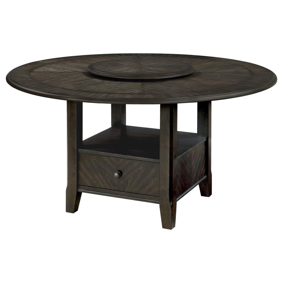 Alywt 5-piece Round Storage Base Dining Table Set Dark Cocoa