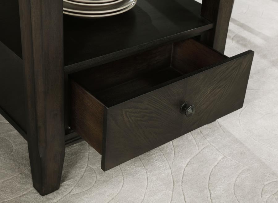 Alywt 5-piece Round Storage Base Dining Table Set Dark Cocoa