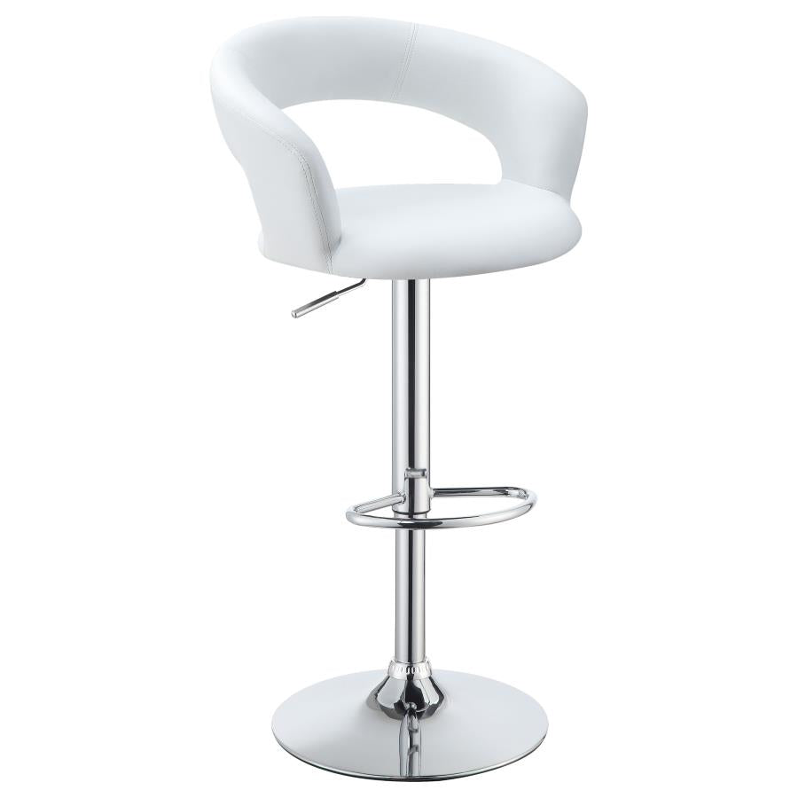 743021 Azarrab 29" Adjustable Height Bar Stool White and Chrome