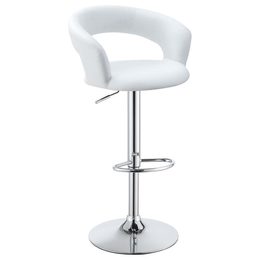 743021 Azarrab 29" Adjustable Height Bar Stool White and Chrome