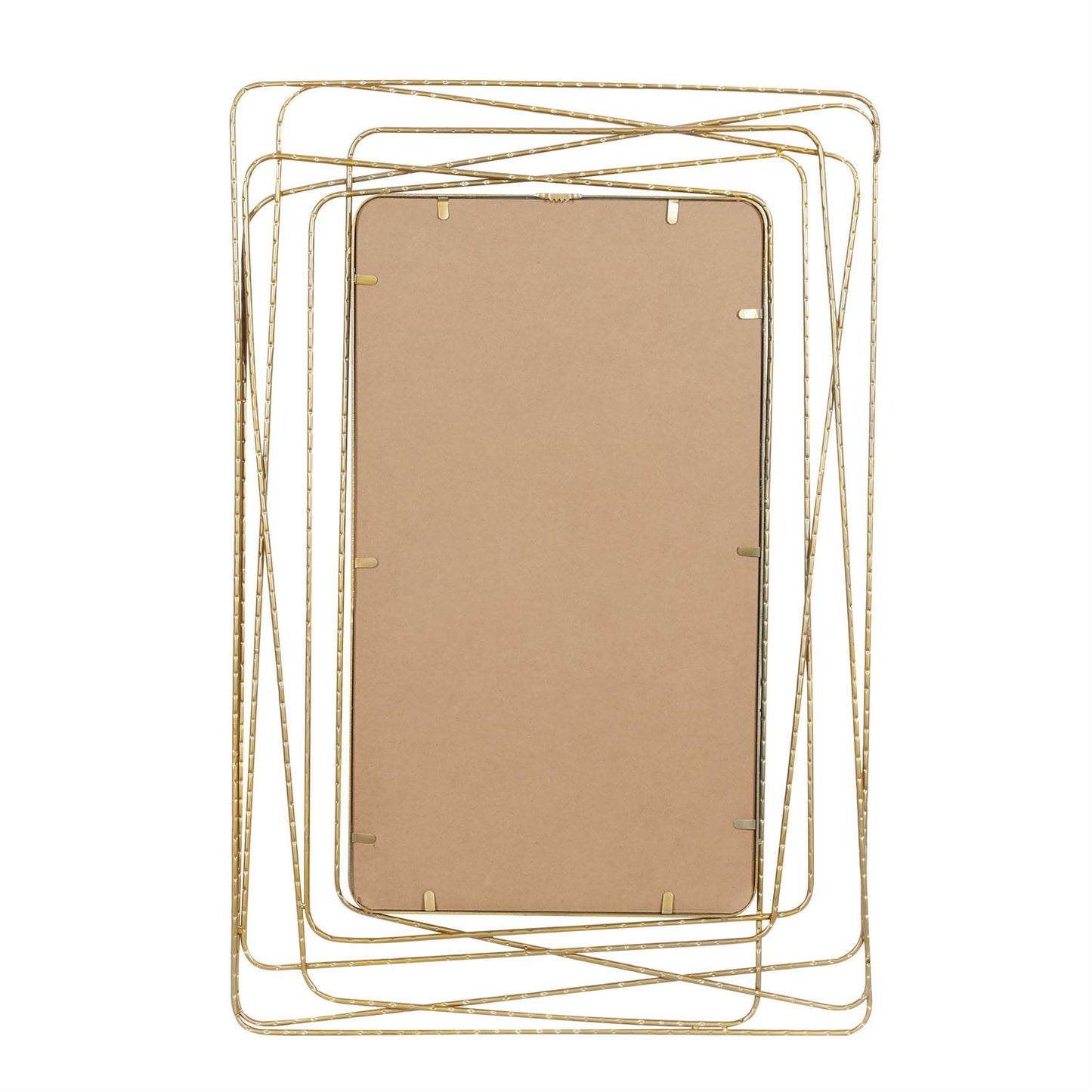 Gold Metal Wall Mirror with Thin Metal Rectangle Frame, 31" x 1" x 47"
