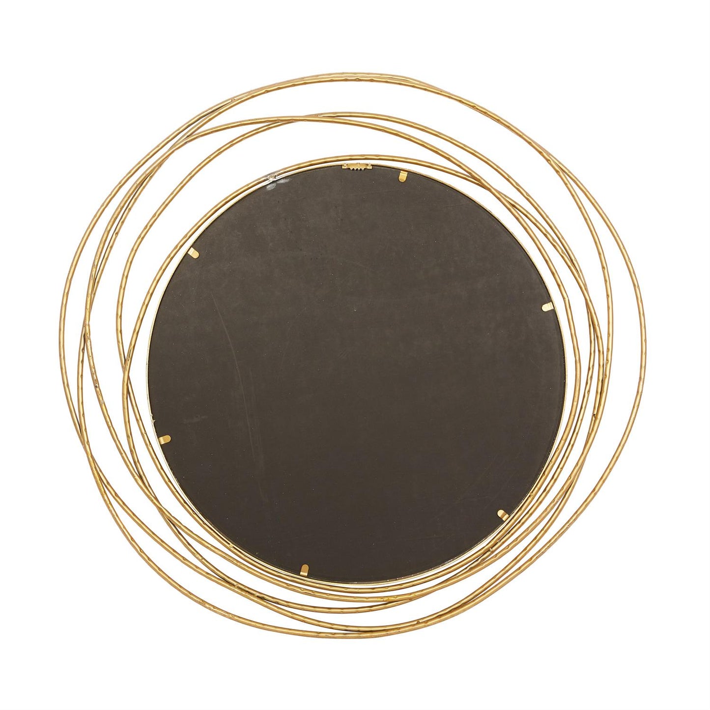 Gold Metal Wall Mirror with Overlapping Ring Frame, 40" x 1" x 38"