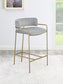 Comstock Upholstered Low Back Stool Grey And Gold
