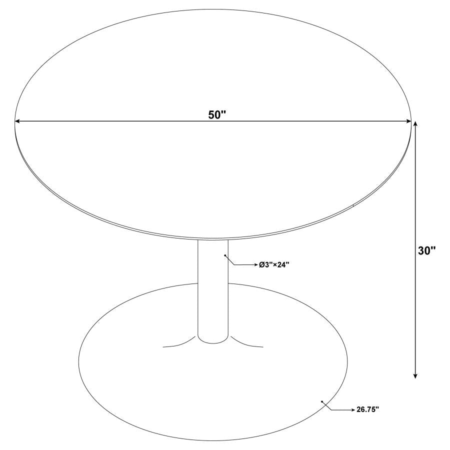 Allek 5-piece Round Marble Top Dining Set White and Gold
