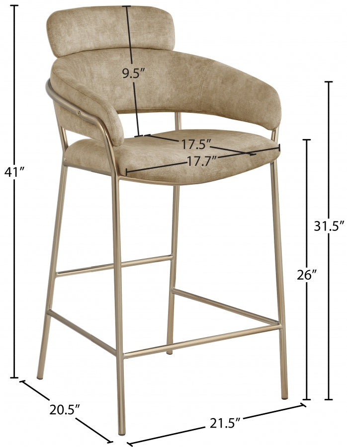 Aray Velvet Counter Stool