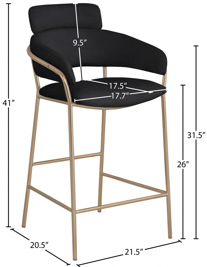 Aray Velvet Counter Stool
