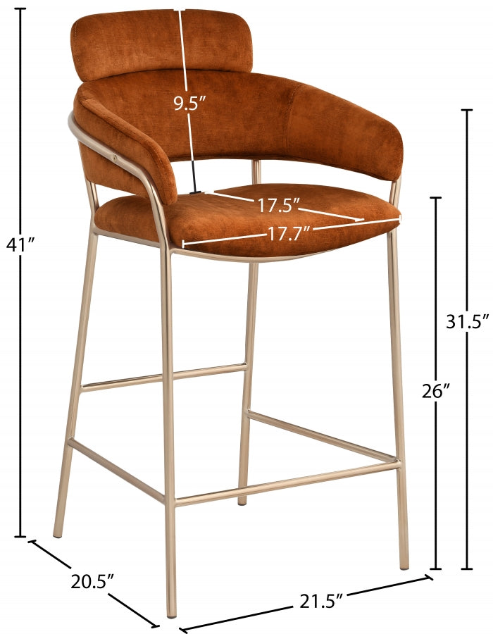 Aray Velvet Counter Stool