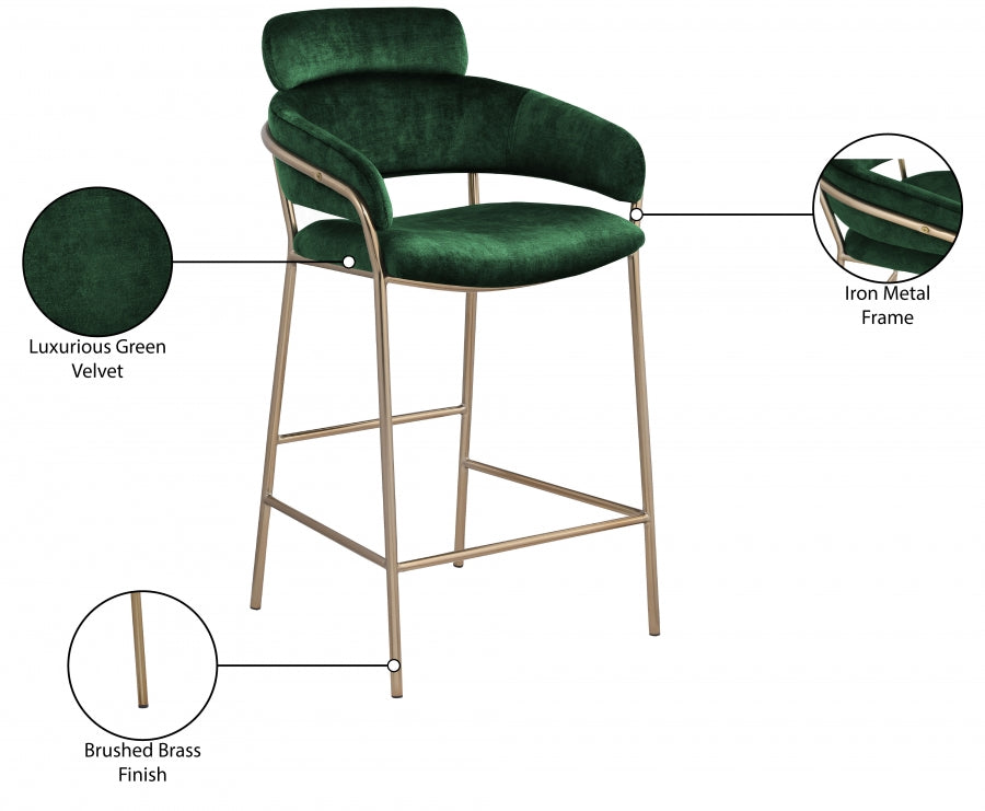 Aray Velvet Counter Stool