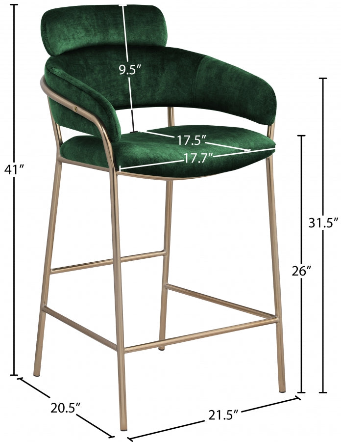 Aray Velvet Counter Stool