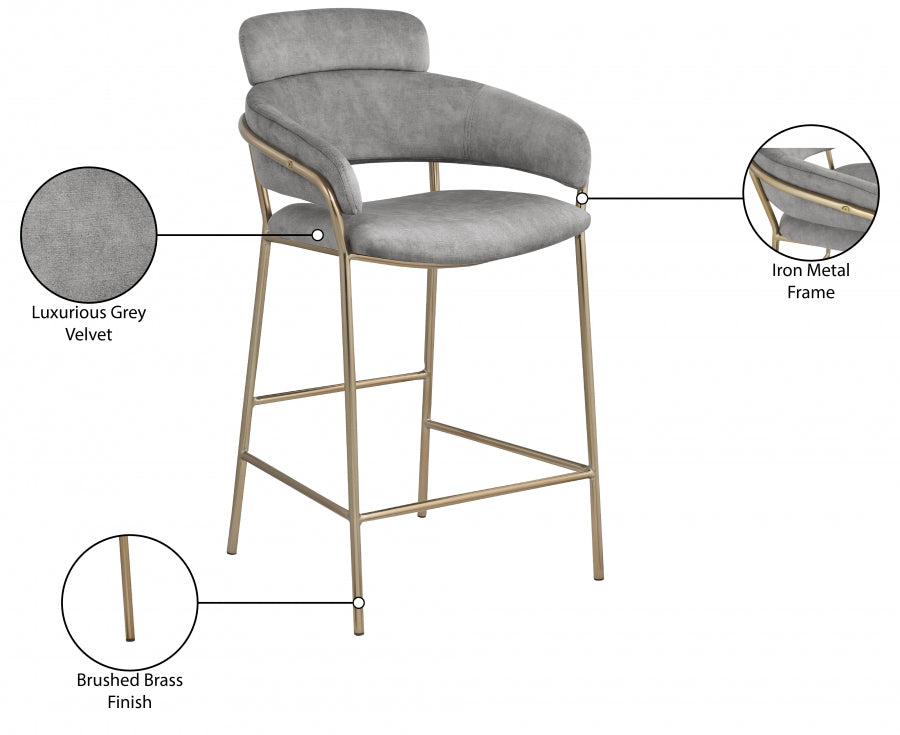 Aray Velvet Counter Stool