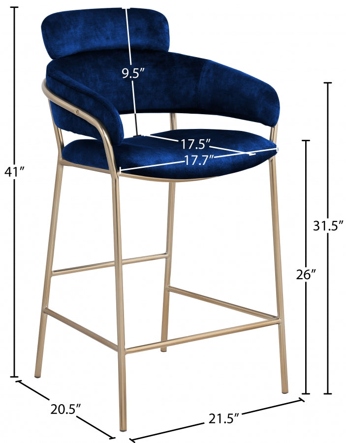 Aray Velvet Counter Stool