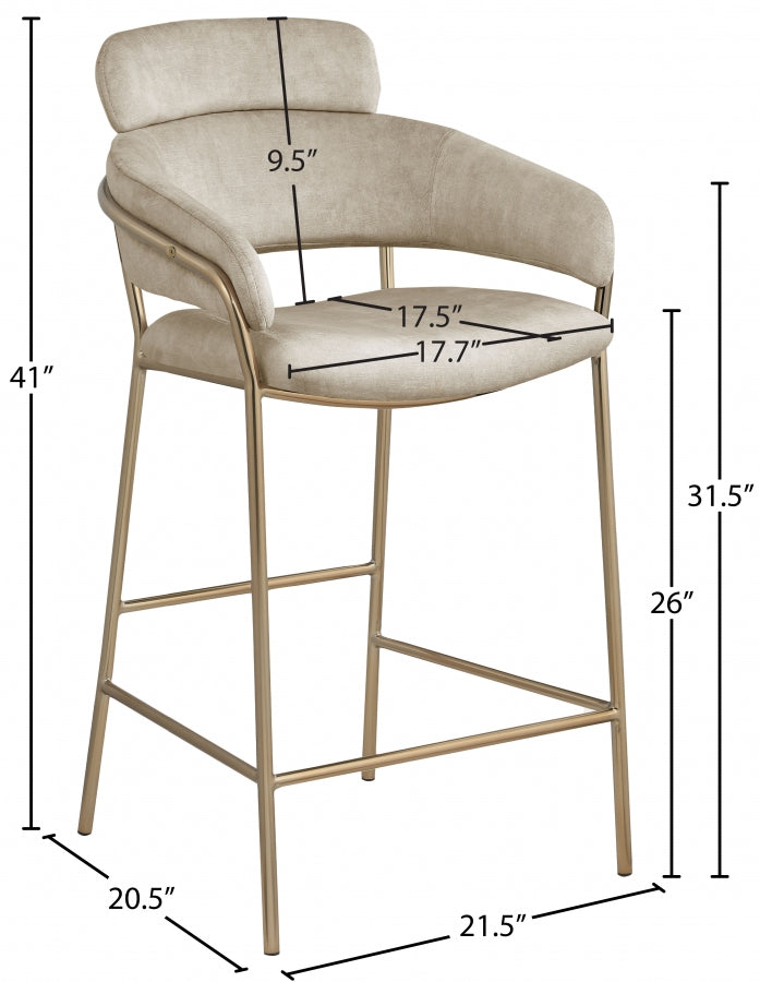 Aray Velvet Counter Stool