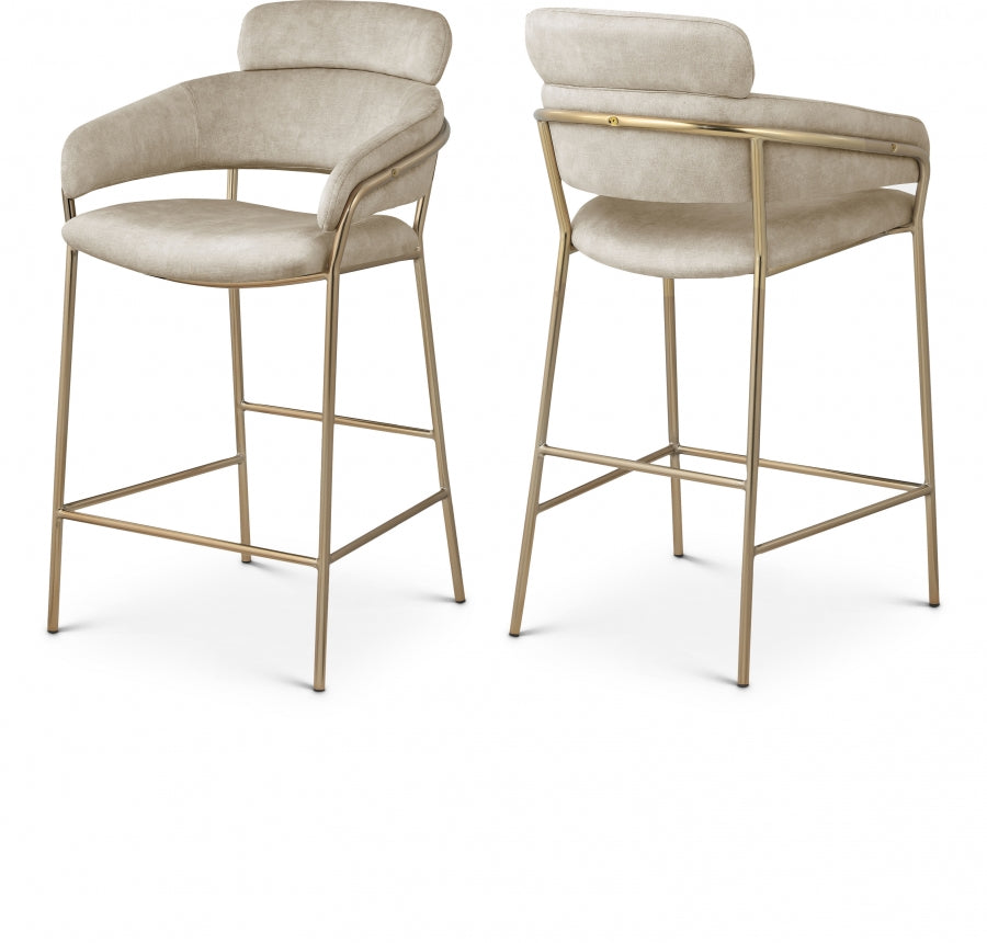 Aray Velvet Counter Stool