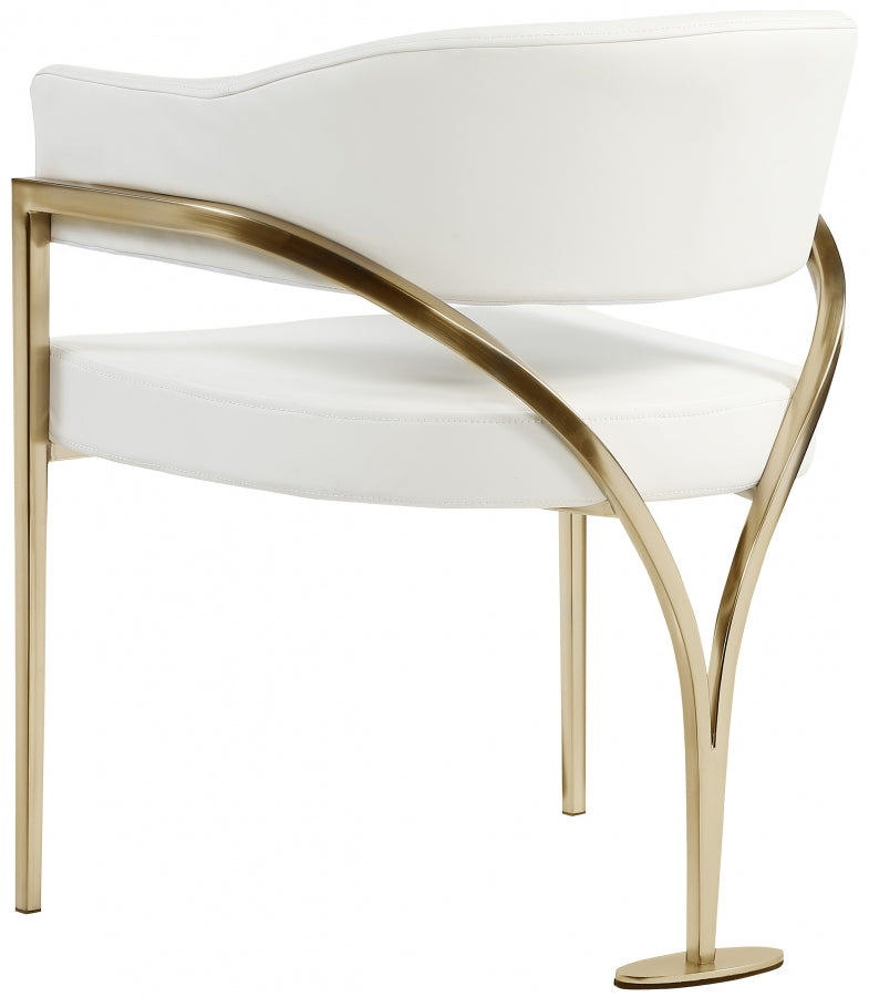 Nyledam Cream Vegan Leather Dining Chair