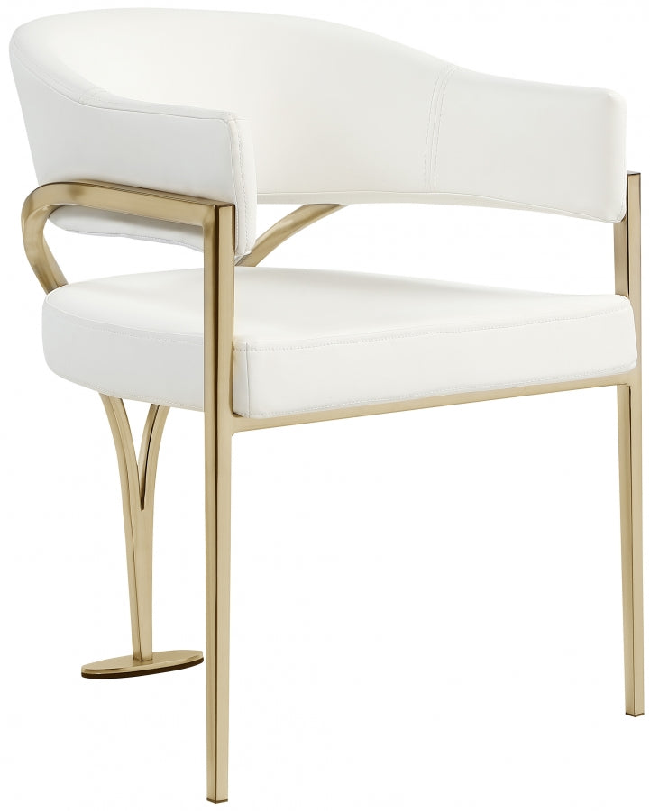 Nyledam Cream Vegan Leather Dining Chair