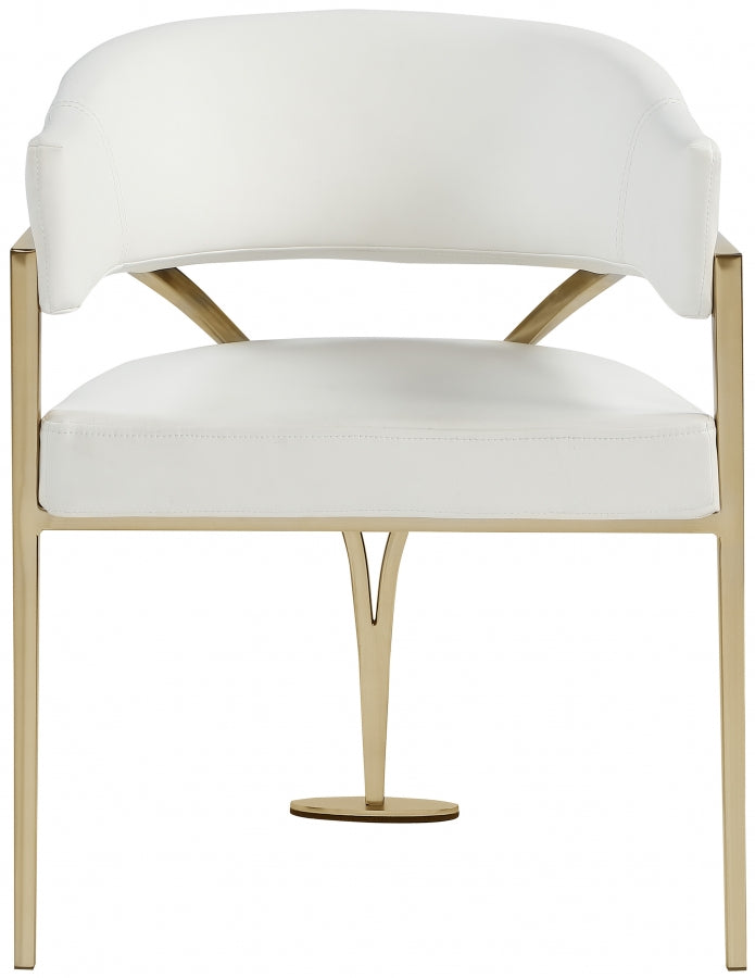 Nyledam Cream Vegan Leather Dining Chair