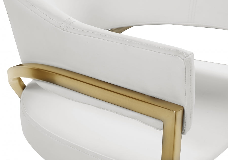 Nyledam Cream Vegan Leather Dining Chair