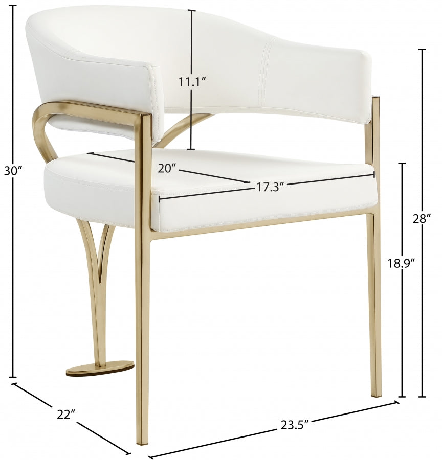 Nyledam Cream Vegan Leather Dining Chair