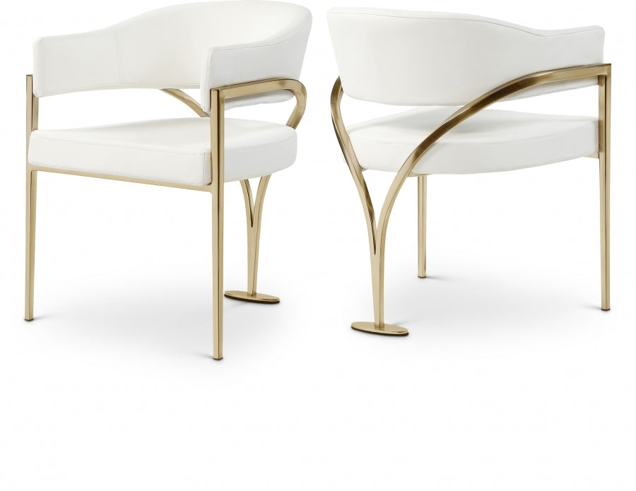 Nyledam Cream Vegan Leather Dining Chair