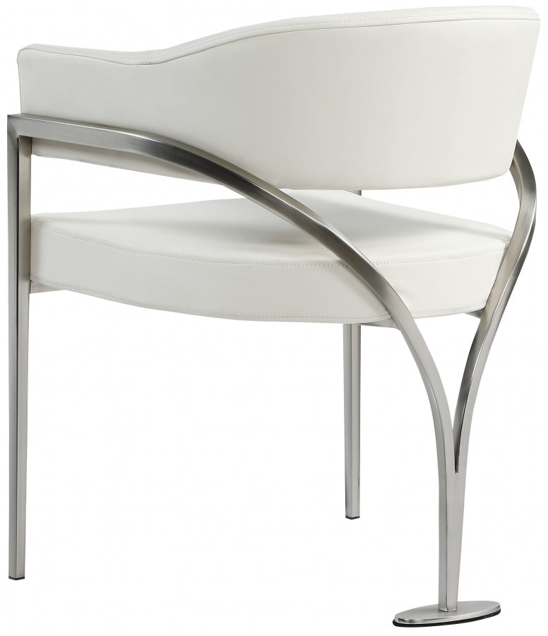 Nyledam Cream Vegan Leather Dining Chair