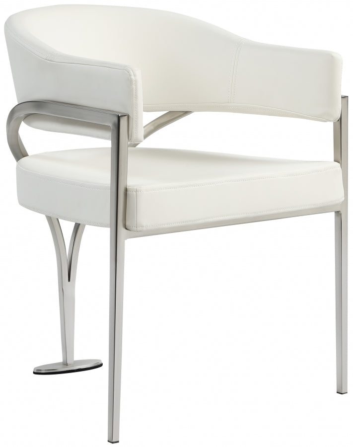 Nyledam Cream Vegan Leather Dining Chair