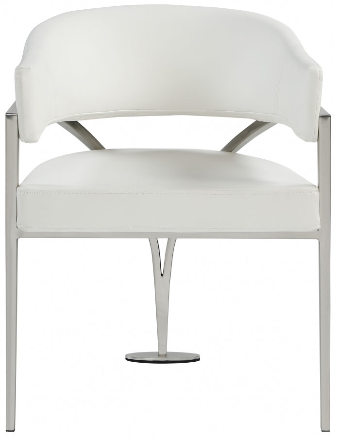 Nyledam Cream Vegan Leather Dining Chair