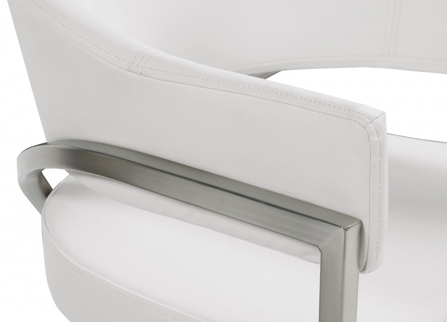 Nyledam Cream Vegan Leather Dining Chair