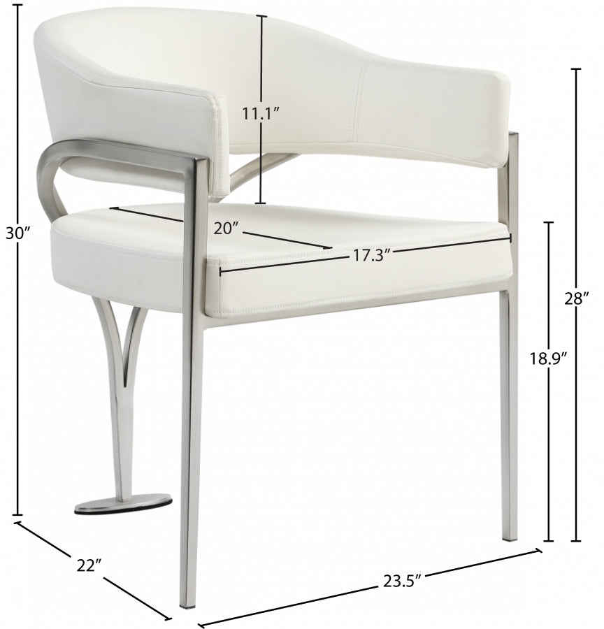 Nyledam Cream Vegan Leather Dining Chair