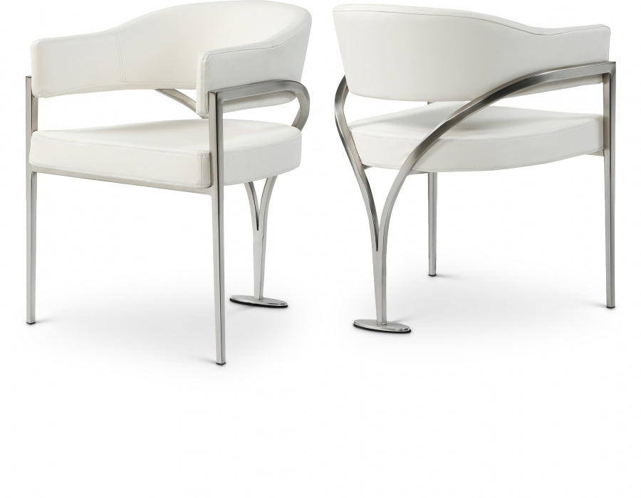 Nyledam Cream Vegan Leather Dining Chair