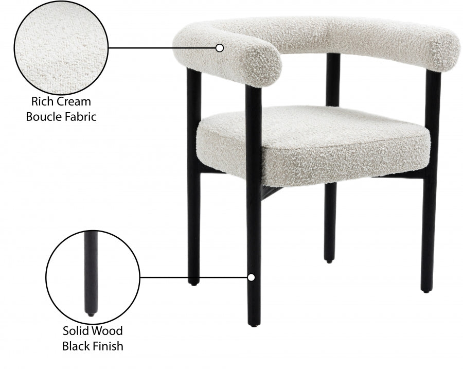 Ttayh Boucle Fabric Dining Chair