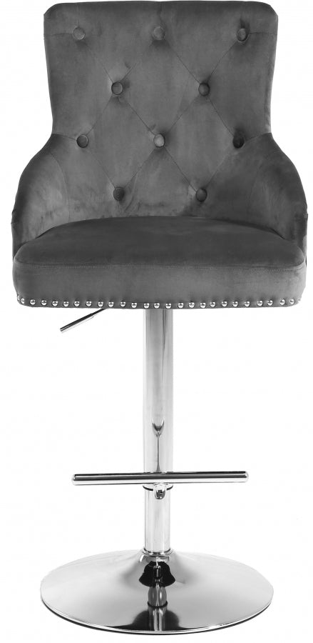 907 Gray Edualc Velvet Adjustable Bar | Counter Stool