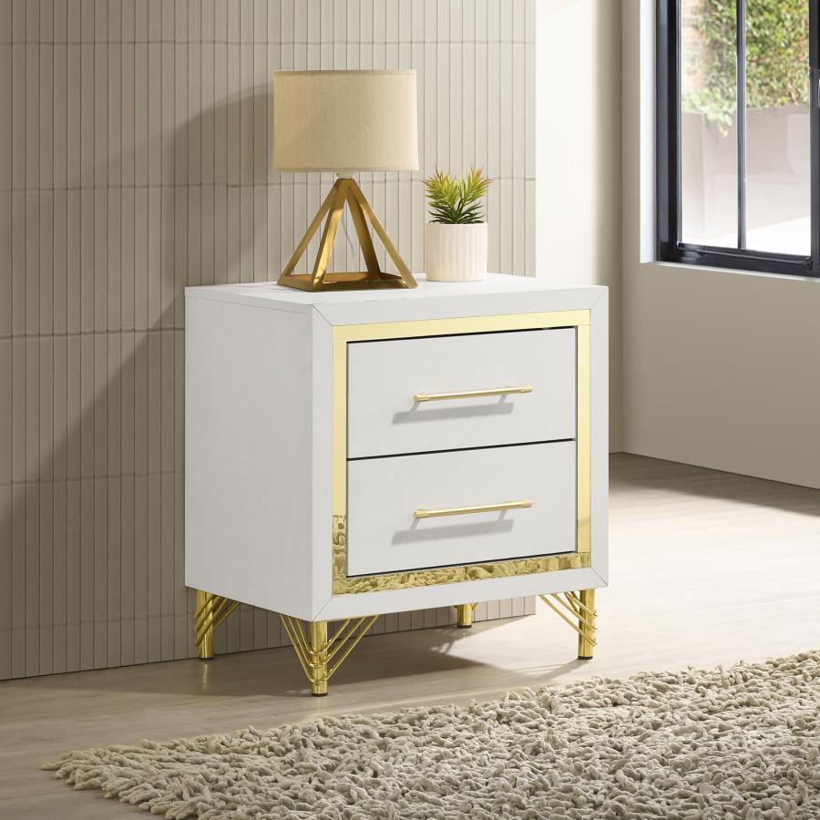 237422 Aicul 2-drawer Nightstand Bedside Table White