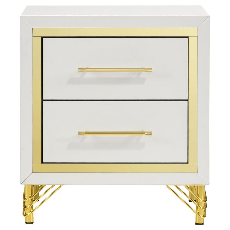 237422 Aicul 2-drawer Nightstand Bedside Table White