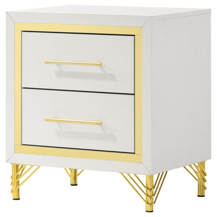 237422 Aicul 2-drawer Nightstand Bedside Table White