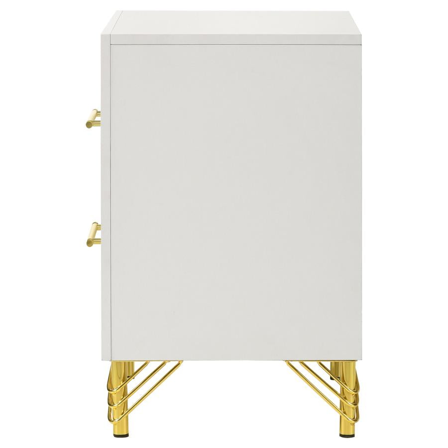 237422 Aicul 2-drawer Nightstand Bedside Table White