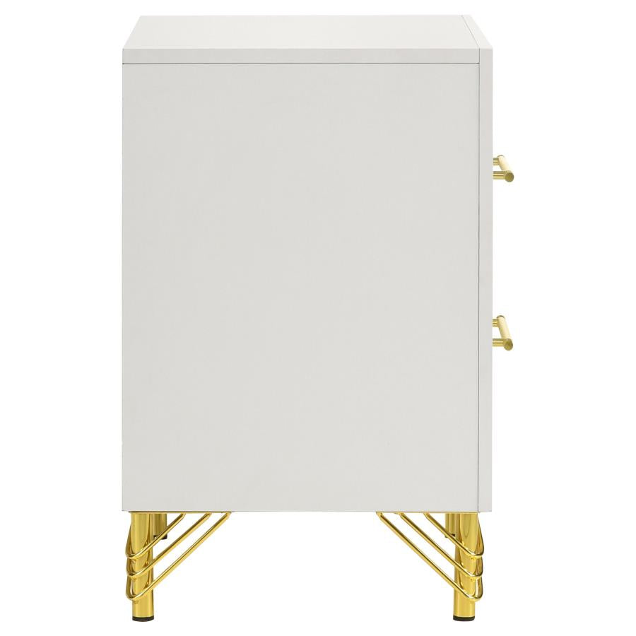 237422 Aicul 2-drawer Nightstand Bedside Table White