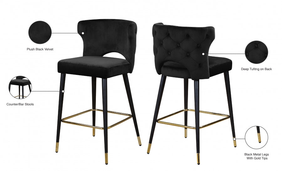 Yllek Velvet Counter Stool