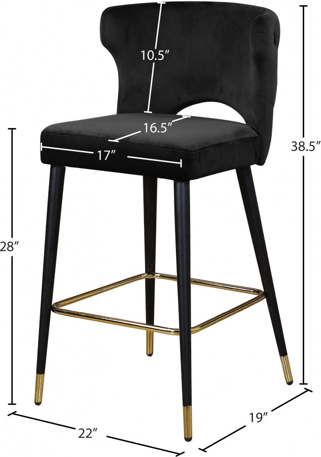 Yllek Velvet Counter Stool