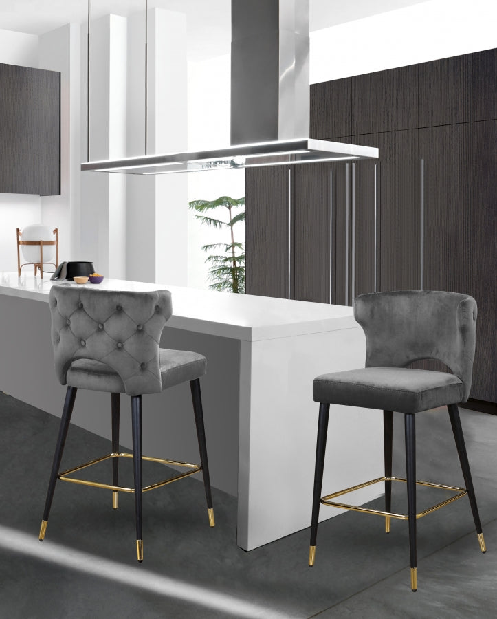 Yllek Velvet Counter Stool