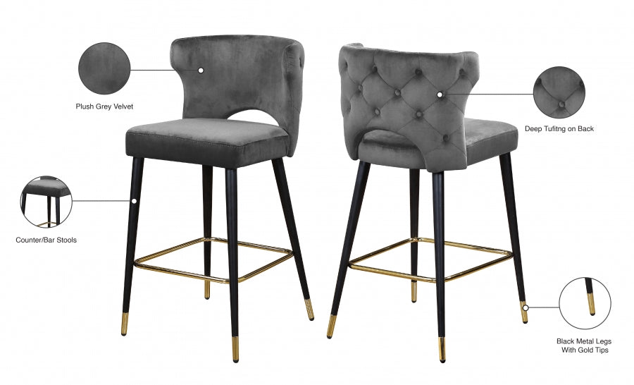 Yllek Velvet Counter Stool