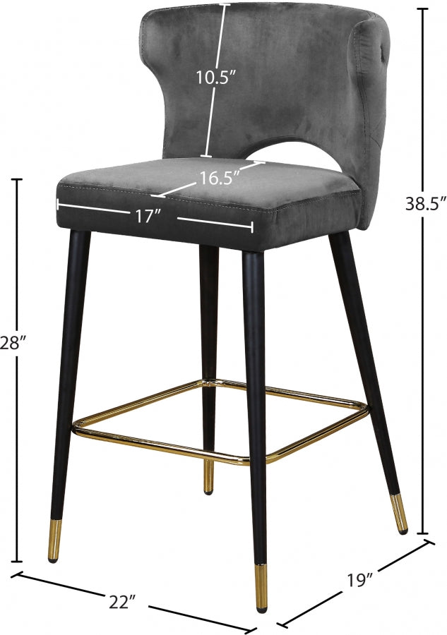 Yllek Velvet Counter Stool