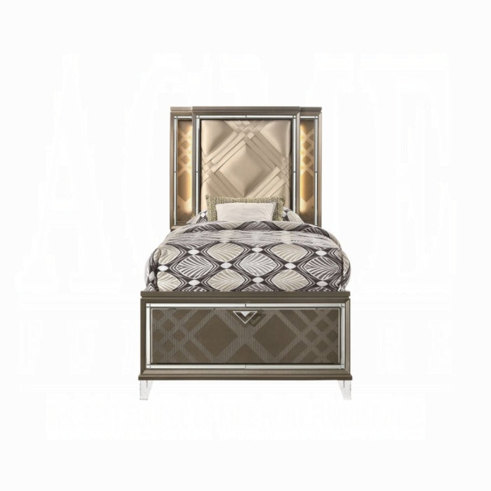 Ralyks Twin Bed W/Led & Storage